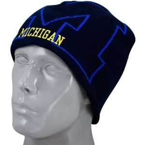  Adidas Michigan Wolverines Reversible Knit Hat One Size 