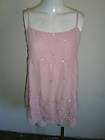 CKM Pink Sheer Chiffon Sequinned Strappy Top Size Large T9800