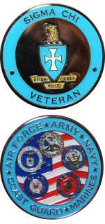 The Sigma Chi   Veterans Challenge Coin  
