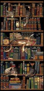 Classic Tails Library Books Cats Tapestry Wall Hanging  