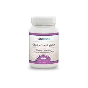   Acidophilus 60 Chewable Tablets Grape Flavor Dietary Supplement (Pack