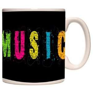 Rikki Knight Rainbow Music Word Photo Quality 11 oz Ceramic Coffee Mug 