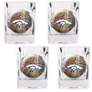  Denver Broncos NFL Open Field 4pc Square Shot Glass Set 