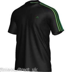 Adidas Mens Black ClimaLite Cotton Crew Neck Tee T Shirt Top New 