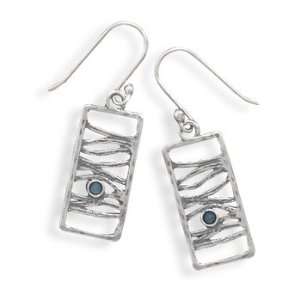   Out Oxidized Earrings with Blue Quartz 925 Sterling Silver Jewelry