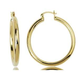    Gold Over Sterling Silver High Polish Hoop Earrings Jewelry