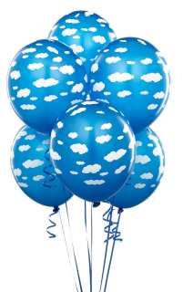 BALLOONS blue w/ CLOUDS party SMURF angry BIRDS super MARIO favors 