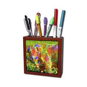 Florene Cubeism Art   Colorful Cow   Tile Pen Holders 5 inch tile pen 
