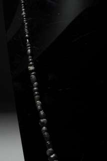 Ancient Roman Black Glass and Stone Bead Restrung Necklace  