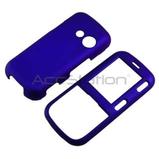Black+Dark Blue Snap on Rubber Coated Hard Phone Case Cover For LG 