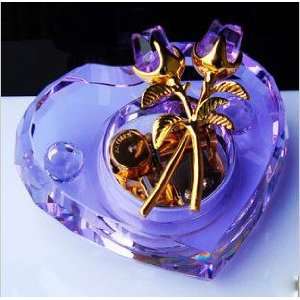  Crystal Heart Shape Music Box with Rose Patio, Lawn 