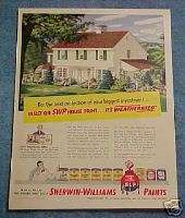 VINTAGE 1951 SHERWIN WILLIAMS PAINTS AD  