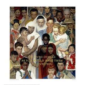  Golden Rule Norman Rockwell. 31.25 inches by 34.00 inches 