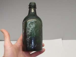 Antique Congress Green Glass Water Bottle Saratoga NY  