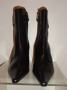Colette Black Leather Shoe Shoes Ankle Heel Boot Boots Size 40  