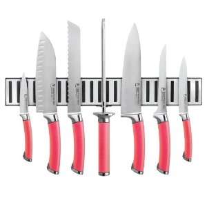  Shoku Anodized Crimson 8pc Cutlery Set with Magnetic Strip 