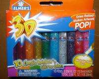   3D Washable Glitter Paint Pens 10 Classic Rainbow n Glitter Color