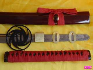 100%HandMade red High Carbon Steel JP Samurai Sword Shap Katana  