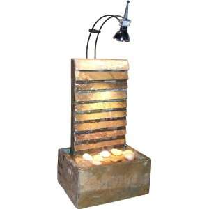 Table Fountains ~ Small Slate Stone Tabletop Water Fountain with Light