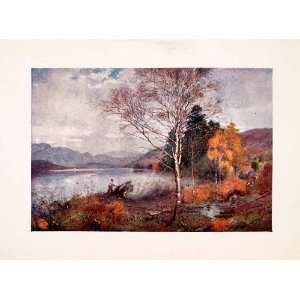 com 1908 Print Charcoal Burners Coniston Lake England Mountains Lake 