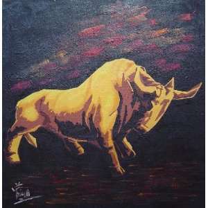  Bull Oil Painting 30 x 30 inches