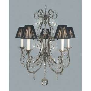 HA Framburg 1355PS Contessa 5 Light Chandeliers in Polished Silver