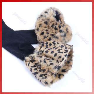 Sexy Warm Cotton Socks On Faux Fur Cover Half Long Stockings Fit Boots 