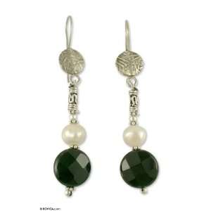  Pearl and onyx drop earrings, Contrasts Jewelry