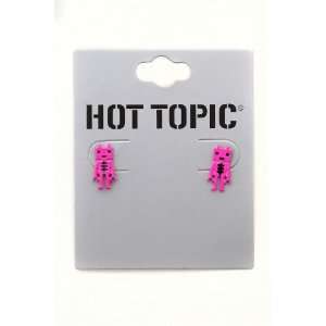 Pink Skull Bot Earrings Jewelry