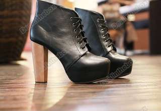Fashion Womens Platform Round Toe High Heels Shoes Ankle Boots 2 