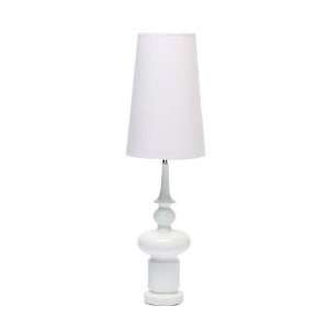 Table Lamp with White Shade in White Silhouette Design  