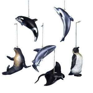   Orca, Shark, Manta Ray, Sea Lion and Penguin Set of 6