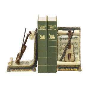  Sterling Industries 91 1613 Pair Violin And Music Bookends 