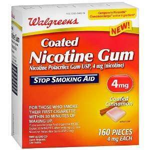   Coated Nicotine Gum 4 mg, Cinnamon, 160 ea 
