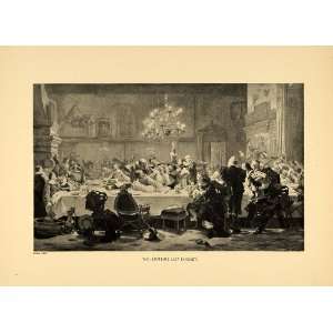  1894 Print Wallensteins Last Banquet J. Scholz Art 