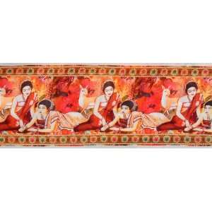 Shakuntala Digital Printed Fabric Border   Pure Crepe (Sold by the 