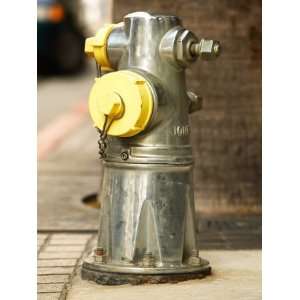  Selective Focus of Fire Hydrant on Corner of Busy City 