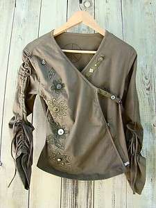 NEW NIKKY PEACE OOAK Olive Green Wrap Jacket TOP  