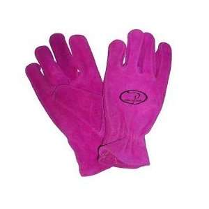  Girlgear Pink Leather Work Gloves   00066 M