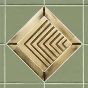 4 Solid Brass Wall Tile with Chevron Design   With 6 