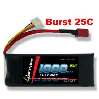 RC Battery 15C 25C 1000mAh 11.1V High Discharg LiPo 3S  