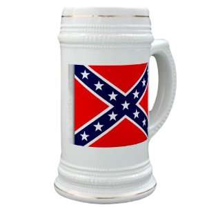 Stein (Glass Drink Mug Cup) Rebel Confederate Flag HD