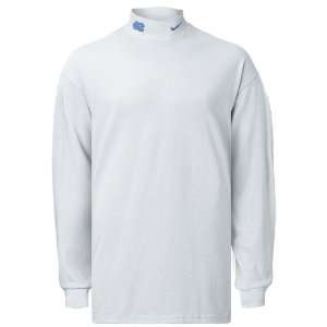   Adult College White Long Sleeve Mock Collar Shirt