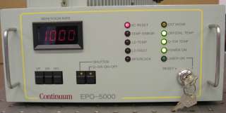 Continuum EPO 5000 Diode Pumped Short Pulse UV YAG Laser & Power 