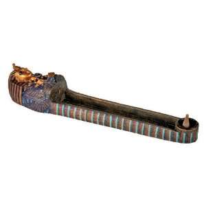  Tut Coffin Incense Burner   Cold Cast Resin   11.0 Length 