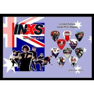  INXS Premium Celluloid Guitar Picks Display Large A4 Sized 
