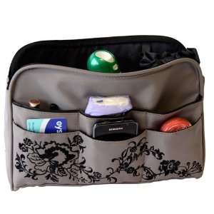   Grey Floral Handbag / Purse Organizer Insert Limited Edition Beauty