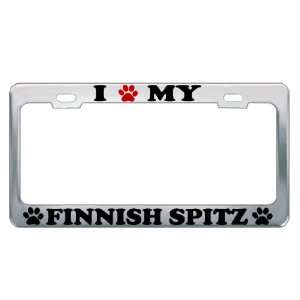  I LOVE MY FINNISH SPITZ Dog Pet Auto License Plate Frame 