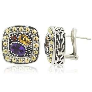  Effy Jewelers Balissima Multi Color Earrings in 18k Gold & Sterling 