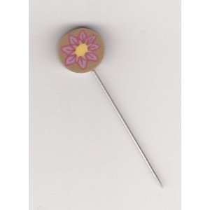  Just Pins   Pink Daisy on Green 